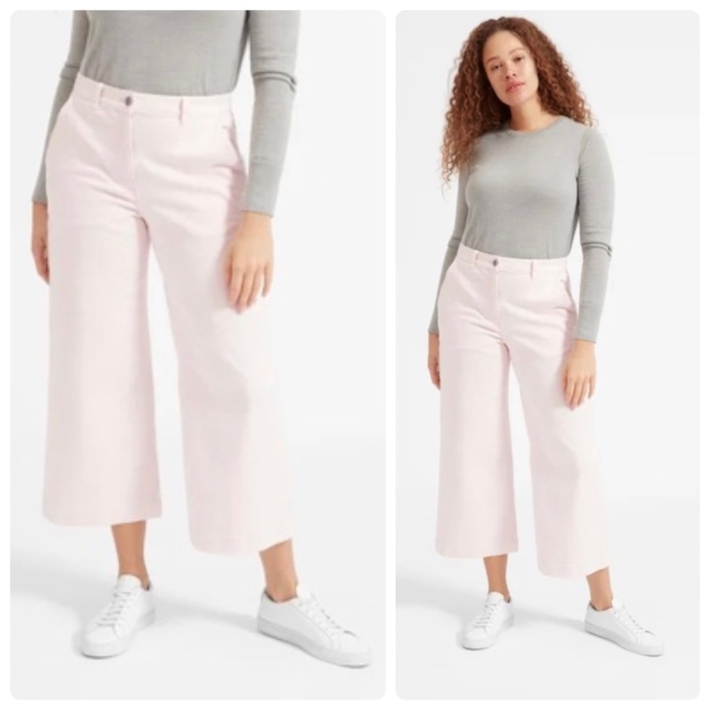 EVERLANE Wide Leg Crop Jeans Pale Pink High Waist Carpenter Style Size 6